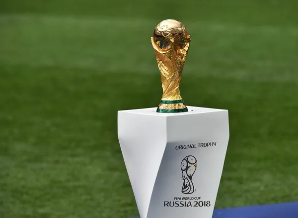 Fifa 트로피는 2018 Fifa 월드컵 모스크바 러시아 2018 프랑스와 크로아티아 — 스톡 사진