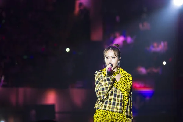 Taiwanesische Sängerin Jolin Tsai Tritt August 2018 Während Eines Konzerts — Stockfoto