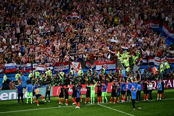 Giocatori Della Croazia Salutano Tifosi Dopo Aver Sconfitto Inghilterra Nella — Foto Stock