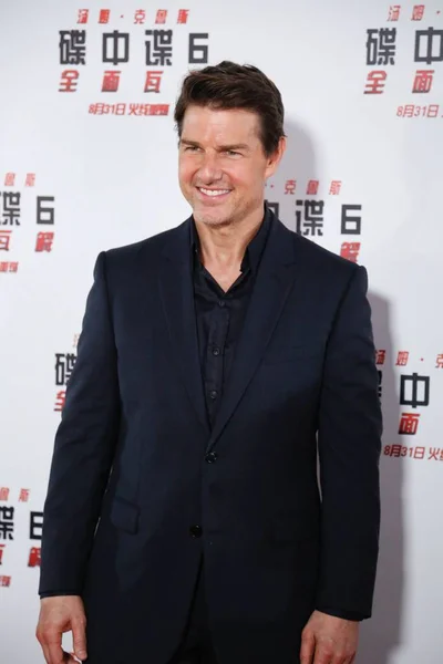 Amerykański Aktor Producent Tom Cruise Pojawia Się Czerwonym Dywanie Premierze — Zdjęcie stockowe