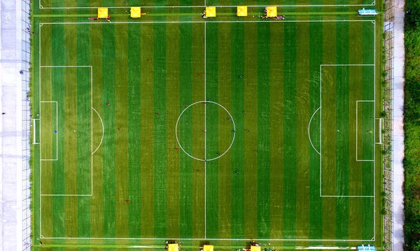 2018 日の中国北東部の遼寧省瀋陽市瀋陽ゴシック杯世界サッカー公園の航空写真 — ストック写真