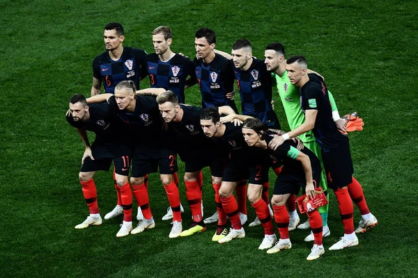 Los Jugadores Alineación Inicial Croacia Posan Para Las Fotos Antes — Foto de Stock