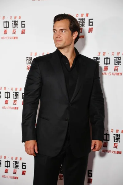 British Actor Henry Cavill Arrives Red Carpet China Premiere Movie — Stock Photo, Image