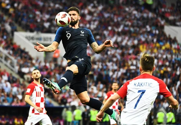 Olivier Giroud Francia Centro Desafía Los Jugadores Croacia Último Partido — Foto de Stock