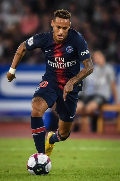Neymar Paris Saint Germain Dribla Durante Trophee Des Champions 2018 — Fotografia de Stock