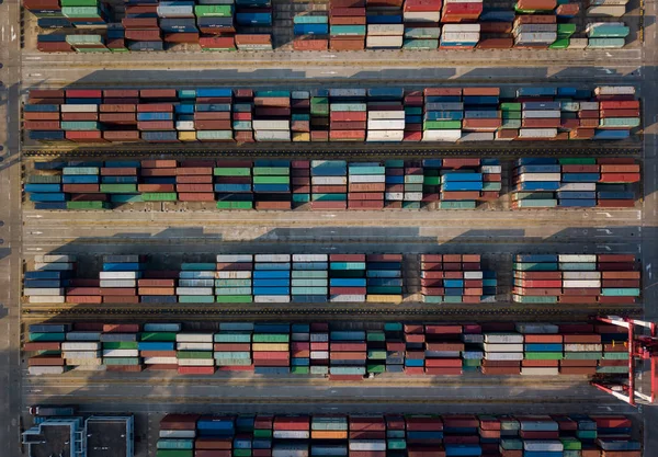 Aerial View Stacks Containers Yangshan Deep Water Port Shanghai China — Stock Photo, Image