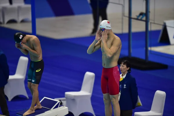 Sun Yang Fra Kina Konkurrerer Herrenes 200M Fristil Asialekene 2018 – stockfoto