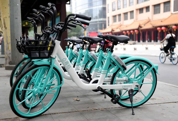 Qingju Shared Bikes Der Eigene Fahrrad Sharing Service Des Chinesischen — Stockfoto