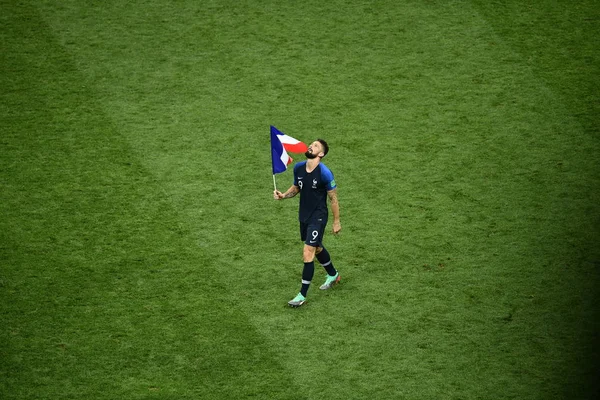 Olivier Giroud France Célèbre Après Que France Vaincu Croatie Dans — Photo