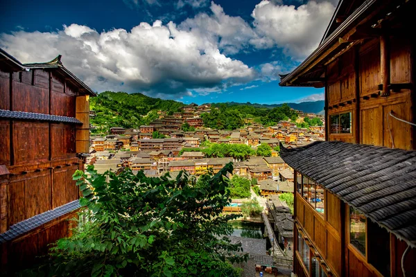 Cenário Aldeia Xijiang Miao Condado Leishan Qiandongnan Miao Prefeitura Autônoma — Fotografia de Stock