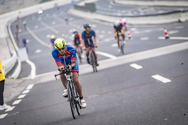 Triathleten Messen Sich Beim Ironman Qujing 2018 Qujing Provinz Yunnan — Stockfoto