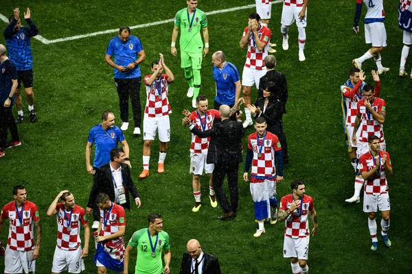 Giocatori Della Croazia Salutano Gli Spettatori Dopo Che Francia Sconfitto — Foto Stock