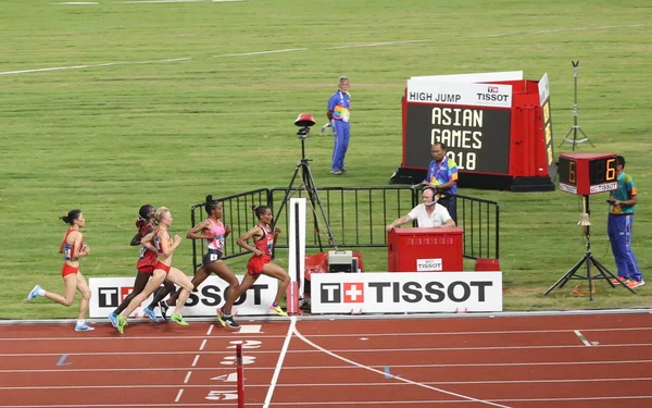 Partipants Konkurować Kobiet 000M Finał Zawodów Lekkoatletycznych Podczas 2018 Asian — Zdjęcie stockowe