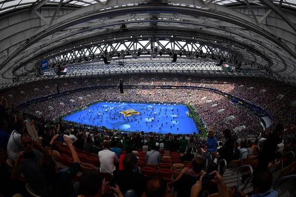 Artistas Apresentam Durante Cerimônia Encerramento Copa Mundo Fifa 2018 Moscou — Fotografia de Stock