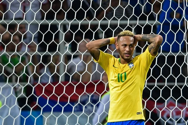 Neymar Brazílie Reaguje Chybí Výstřel Jejich Skupině Zápas Proti Srbsku — Stock fotografie