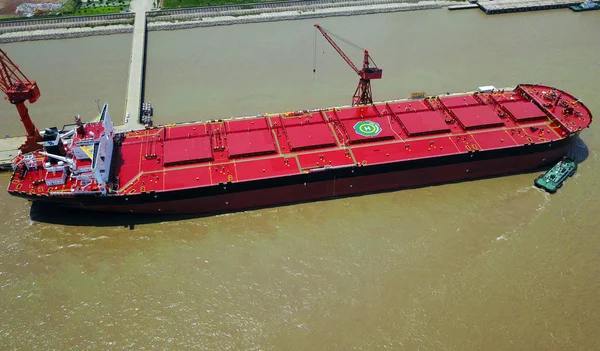 Aerial View Ore Guangzhou Carrier Transporting Iron Ore Set Its — Stock Photo, Image