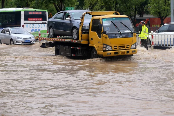 Xiamen Şehir Güneydoğu Çin Fujian Eyaleti Ağustos 2018 Ağır Bir — Stok fotoğraf