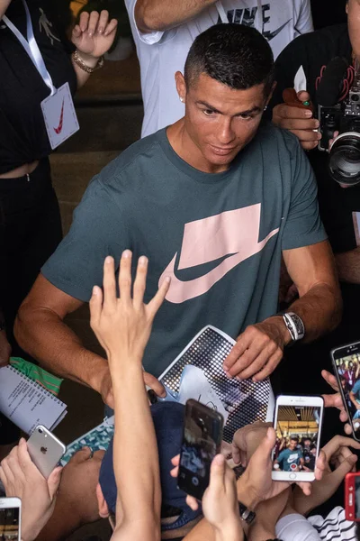Der Portugiesische Fußballspieler Cristiano Ronaldo Von Juventus Nimmt Juli 2018 — Stockfoto