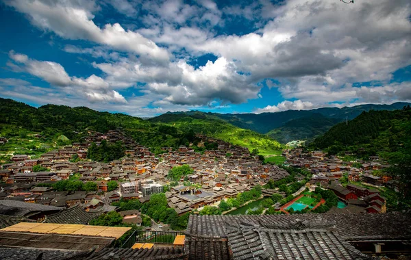 Leishan 카운티 먀오족 자치주 구이저우 2018 Xijiang 먀오족 마을의 — 스톡 사진
