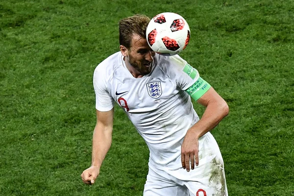 Harry Kane England Strives Header Croatia Semifinal Match 2018 Fifa — Stock Photo, Image