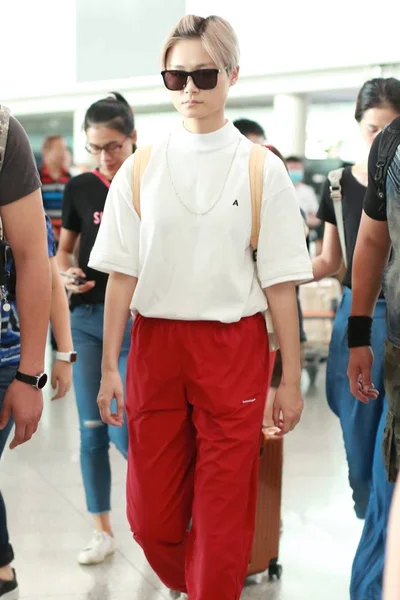 Cantor Chinês Yuchun Retratado Aeroporto Internacional Capital Pequim Pequim China — Fotografia de Stock