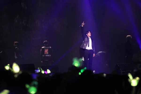 Membros Boy Band Sul Coreana Got7 Apresentam Durante Concerto Turnê — Fotografia de Stock