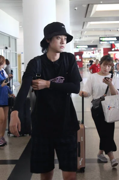 South Korean Singer Songwriter Actor Jung Joon Young Arrives Xiamen — Stock Photo, Image