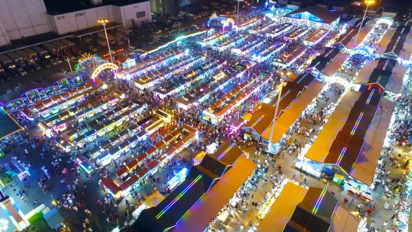 Dieser Luftaufnahme Wird Der Internationale Nachtmarkt Von Xingshun Der Als — Stockfoto