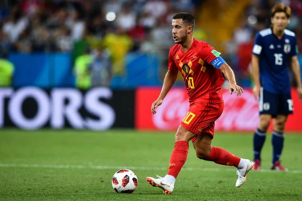 Eden Hazard Bélgica Compete Contra Japão Sua Rodada Partidas Durante — Fotografia de Stock