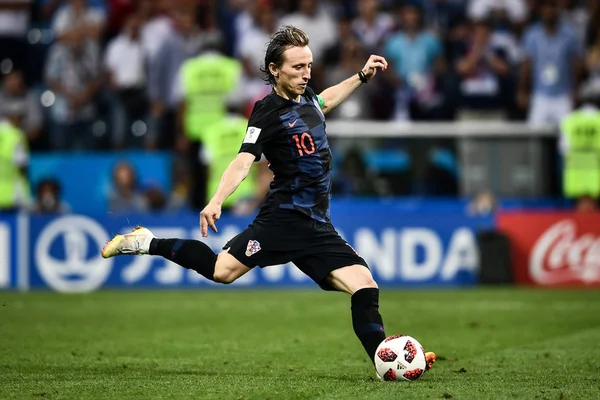 Luka Modric Croatia Plays Penalty Kick Russia Quarterfinal Match 2018 — Stock Photo, Image