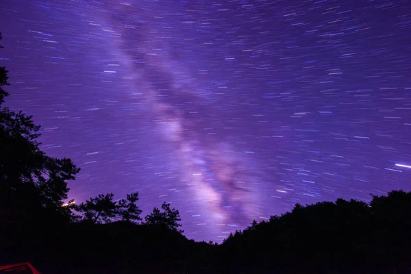Paisaje Del Cielo Estrellado Sobre Montaña Longquan Ciudad Lishui Provincia —  Fotos de Stock