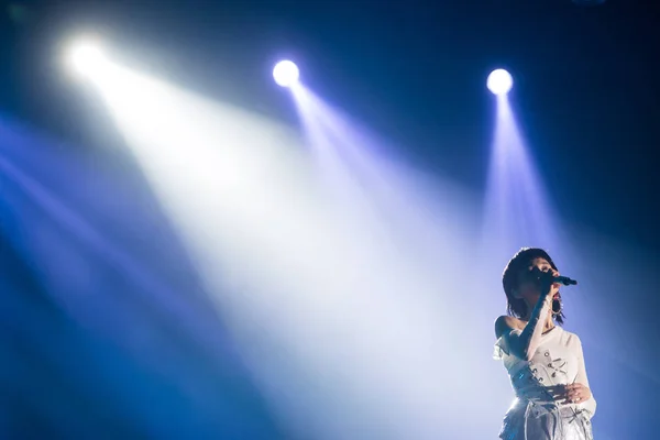 Тайваньская Певица Актриса Анжела Чанг Выступает Время Концерта Journey Нанкине — стоковое фото