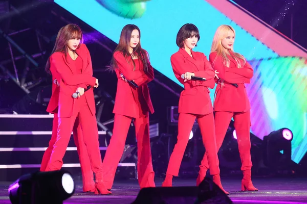 Taiwan Out Membros Grupo Feminino Sul Coreano Exid Apresentam Durante — Fotografia de Stock