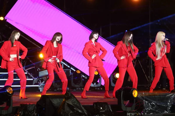 Membros Grupo Feminino Sul Coreano Exid Apresentam Durante Concerto Gala — Fotografia de Stock