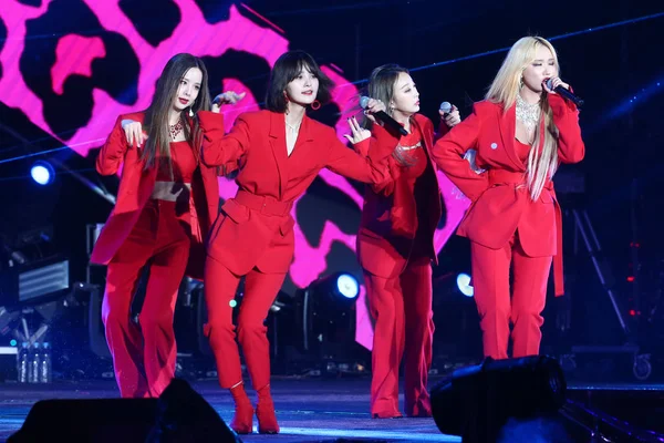 Membros Grupo Feminino Sul Coreano Exid Apresentam Durante Concerto Gala — Fotografia de Stock