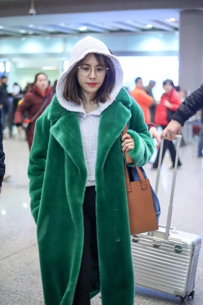 Cântăreața Taiwaneză Jolin Tsai Ajunge Aeroportul Internațional Beijing Capital Înainte — Fotografie, imagine de stoc