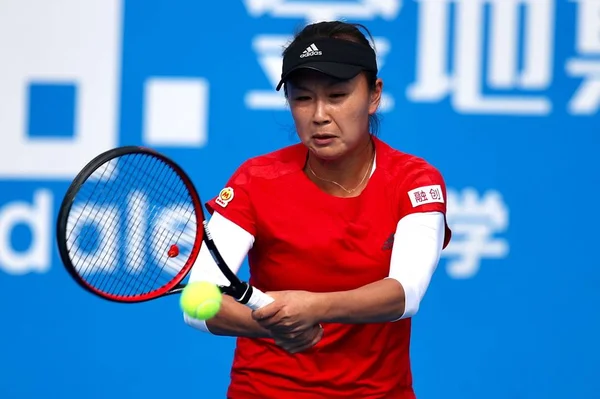 Peng Shuai Van China Geeft Als Resultaat Dat Een Schot — Stockfoto