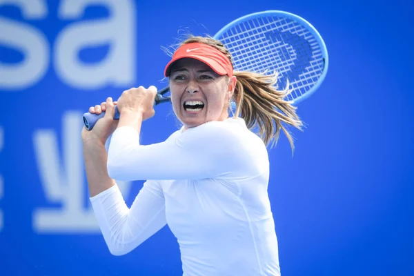 Maria Sharapova Russie Retourne Tir Wang Xinyu Chine Dans Son — Photo