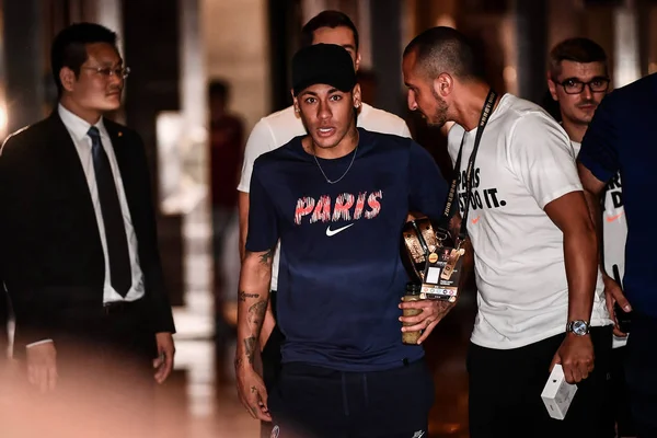 Neymar Команді Парі Сен Жермен Залишити Готель Подій Trophee Des — стокове фото