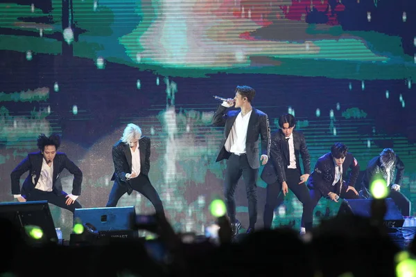 Miembros Boy Band Surcoreana Got7 Presentan Durante Concierto Got7 2018 — Foto de Stock