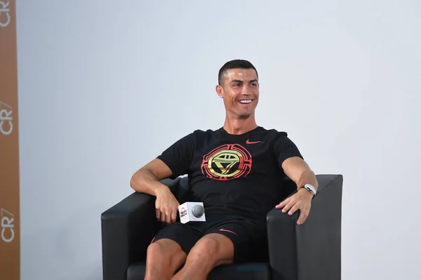 Portuguese Football Player Cristiano Ronaldo Juventus Attends Interview Active Schools — 图库照片