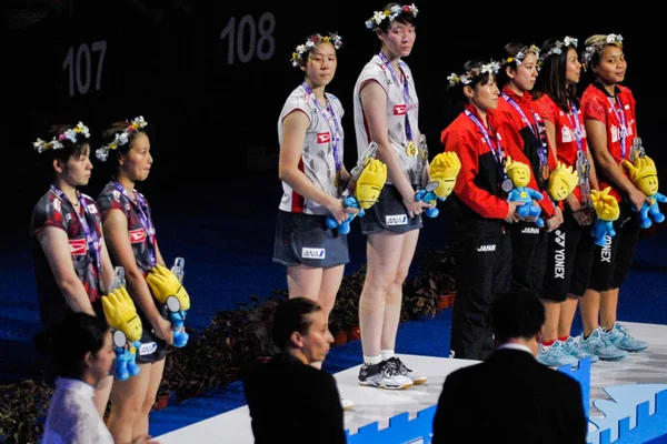 Ganadora Mayu Matsumoto Wakana Nagahara Japón Centro Primera Finalista Yuki —  Fotos de Stock