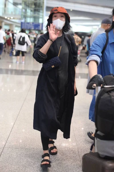 Çinli Oyuncu Zhou Xun Pekin Uluslararası Havaalanı Pekin Çin Temmuz — Stok fotoğraf