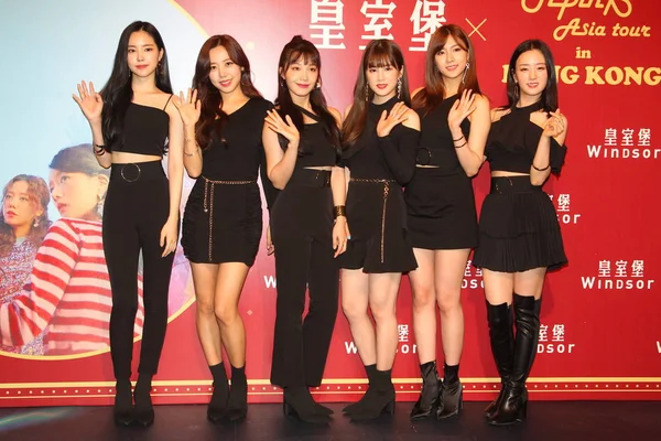 Membri Del Gruppo Femminile Sudcoreano Apink Partecipano Incontro Dei Fan — Foto Stock
