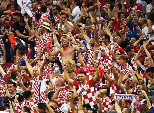 Kroatische Voetbalfans Vieren Nadat Mario Mandzukic Van Kroatië Een Goa — Stockfoto