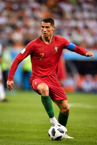 Cristiano Ronaldo Portugal Gotea Contra Irán Partido Del Grupo Durante — Foto de Stock
