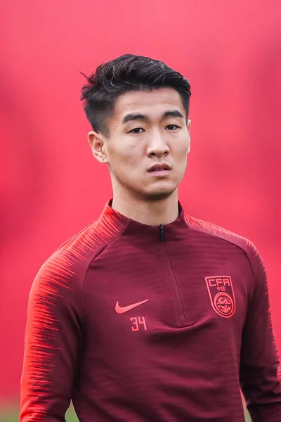 Wei Shihao Dari Tim Nasional Sepak Bola Pria Tiongkok Mengambil — Stok Foto