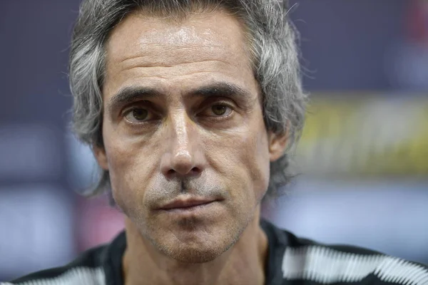 Allenatore Paulo Sousa Del Cinese Tianjin Quanjian Partecipa Una Conferenza — Foto Stock