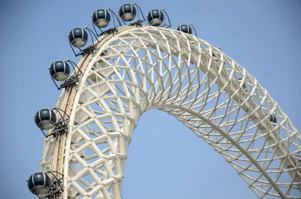 Uma Vista Roda Ferris Ponte Rio Bailang Maior Roda Gigante — Fotografia de Stock