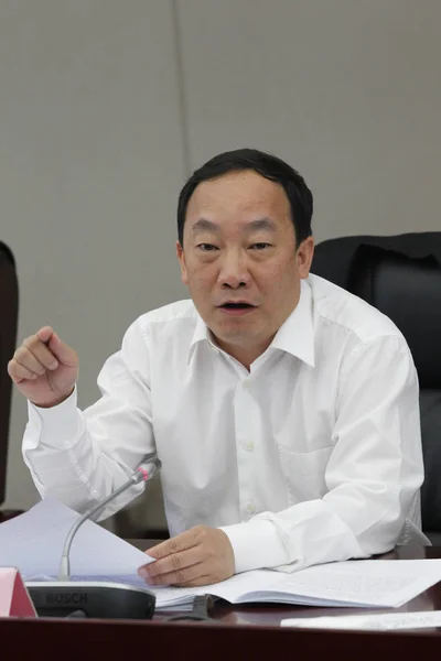 Jiang Zhaogang Następnie Sekretarz Yunnan Wiejskich Wspólną Spółdzielnie Kredytowe Uczestniczy — Zdjęcie stockowe